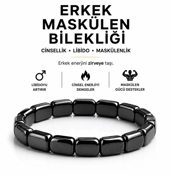 TESTOMAX™ - Doğal Hematit Maskülen Bileklik