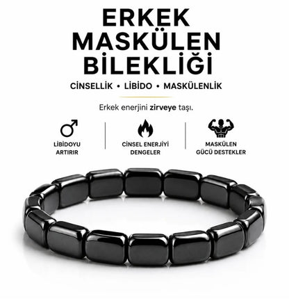 TESTOMAX™ - Doğal Hematit Maskülen Bileklik