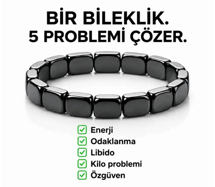 TESTOMAX™ - Doğal Hematit Maskülen Bileklik