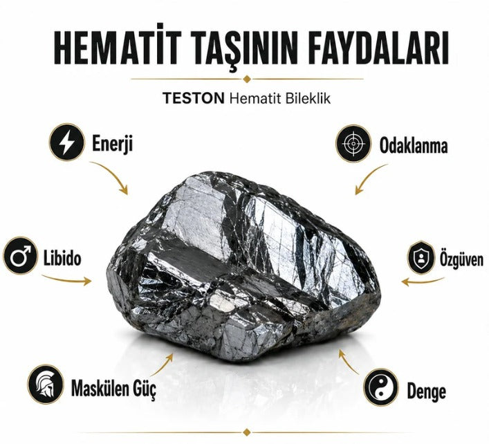 TESTOMAX™ - Doğal Hematit Maskülen Bileklik