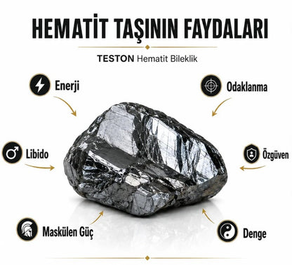 TESTOMAX™ - Doğal Hematit Maskülen Bileklik